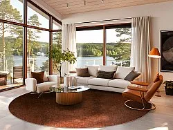 Rond vloerkleed - Bovera (bruin/rood)