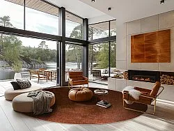 Rond vloerkleed - Bovera (bruin/rood)