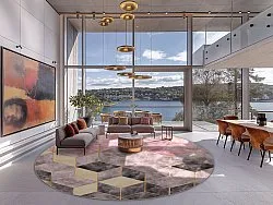 Rond vloerkleed - Brendola (roze/grijs/goud)