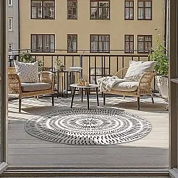 Rond vloerkleed - Brussels Night (grijs)