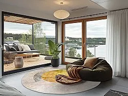 Rond vloerkleed - Budoni (grijs/beige/geel)