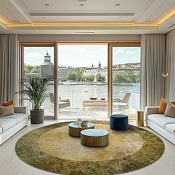 Rond vloerkleed - Campana (beige/geel)