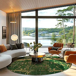 Rond vloerkleed - Cantoria (beige/groen)