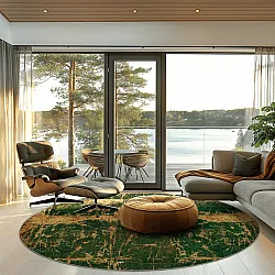 Rond vloerkleed - Cantoria (beige/groen)