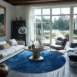 Rond vloerkleed - Cargese (blauw)