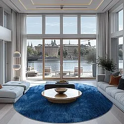 Rond vloerkleed - Cargese (blauw)