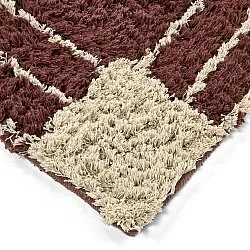 Hoogpolig vloerkleed - Cataya Natural Cotton Shaggy (bruin/beige)