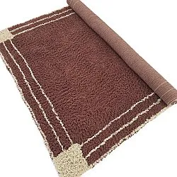 Hoogpolig vloerkleed - Cataya Natural Cotton Shaggy (bruin/beige)