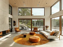 Rond vloerkleed - Cesano (oranje)