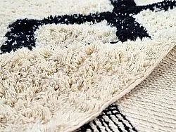 Ronde vloerkleden - Chablis Natural Cotton Shaggy (offwhite/zwart)