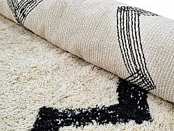 Ronde vloerkleden - Chablis Natural Cotton Shaggy (offwhite/zwart)