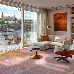 Rond vloerkleed - Cicoria (roze/paars)