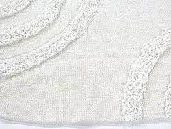 Ronde vloerkleden - Como Natural Cotton Shaggy (offwhite)