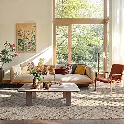 Hoogpolig vloerkleed - Conara Natural Cotton Shaggy (beige)