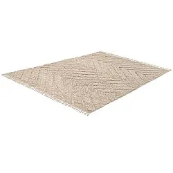 Hoogpolig vloerkleed - Conara Natural Cotton Shaggy (beige)