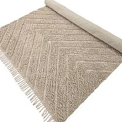 Hoogpolig vloerkleed - Conara Natural Cotton Shaggy (beige)