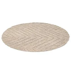 Ronde vloerkleden - Conara Natural Cotton Shaggy (beige)