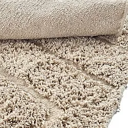 Ronde vloerkleden - Conara Natural Cotton Shaggy (beige)