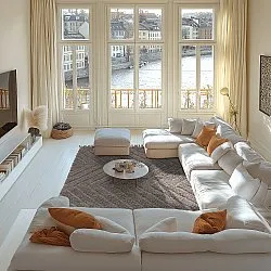 Hoogpolig vloerkleed - Conara Natural Cotton Shaggy (taupe)