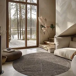 Ronde vloerkleden - Cremona Natural Cotton Shaggy (taupe)