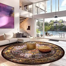 Rond vloerkleed - Darnah (geel/multi)