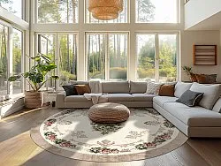 Rond vloerkleed - Delpha (beige/multi)