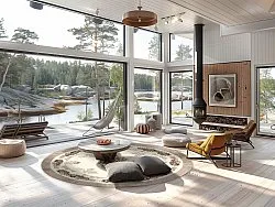 Rond vloerkleed - Delpha (beige/multi)