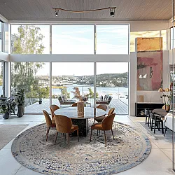 Rond vloerkleed - Denizli (blauw)