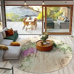 Rond vloerkleed - Dimos (beige/multi)