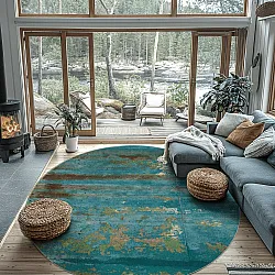 Rond vloerkleed - Domont (turkoois)