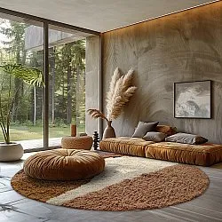 Ronde vloerkleden - Donostia Natural Cotton Shaggy (multi)