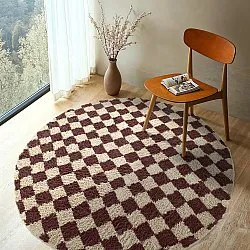 Ronde vloerkleden - Elsey Natural Cotton Shaggy (beige/bruin)