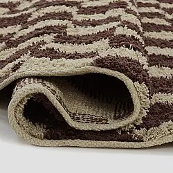 Ronde vloerkleden - Elsey Natural Cotton Shaggy (beige/bruin)