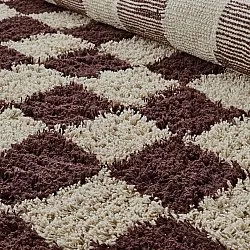 Ronde vloerkleden - Elsey Natural Cotton Shaggy (beige/bruin)