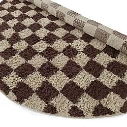 Ronde vloerkleden - Elsey Natural Cotton Shaggy (beige/bruin)