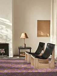 Hoogpolig vloerkleed - Elsey Natural Cotton Shaggy (bruin/paars)