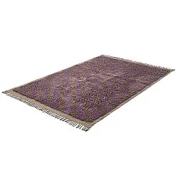 Hoogpolig vloerkleed - Elsey Natural Cotton Shaggy (bruin/paars)