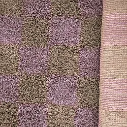 Hoogpolig vloerkleed - Elsey Natural Cotton Shaggy (bruin/paars)