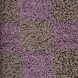 Hoogpolig vloerkleed - Elsey Natural Cotton Shaggy (bruin/paars)