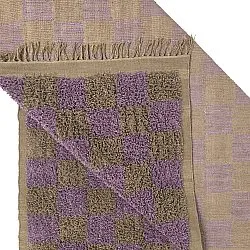 Hoogpolig vloerkleed - Elsey Natural Cotton Shaggy (bruin/paars)