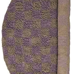 Ronde vloerkleden - Elsey Natural Cotton Shaggy (bruin/paars)