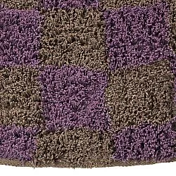 Ronde vloerkleden - Elsey Natural Cotton Shaggy (bruin/paars)