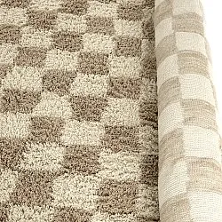 Hoogpolig vloerkleed - Elsey Natural Cotton Shaggy (crème/zand)