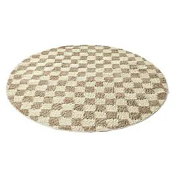Ronde vloerkleden - Elsey Natural Cotton Shaggy (crème/zand)