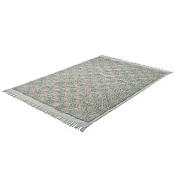 Hoogpolig vloerkleed - Elsey Natural Cotton Shaggy (grijs/roze)