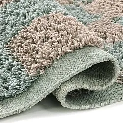 Hoogpolig vloerkleed - Elsey Natural Cotton Shaggy (grijs/roze)