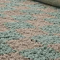 Hoogpolig vloerkleed - Elsey Natural Cotton Shaggy (grijs/roze)