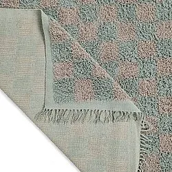 Hoogpolig vloerkleed - Elsey Natural Cotton Shaggy (grijs/roze)