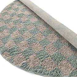 Ronde vloerkleden - Elsey Natural Cotton Shaggy (grijs/roze)