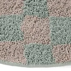 Ronde vloerkleden - Elsey Natural Cotton Shaggy (grijs/roze)